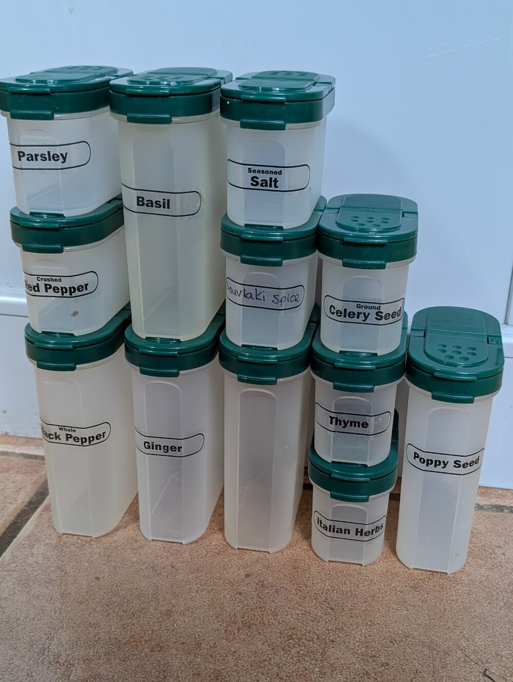 Vintage Modular Tupperware Spice Jars - Set of 12